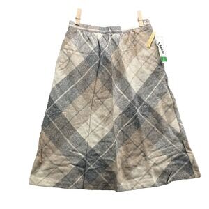 VTG Albee Old Stock Skirt Womens 14 Wool Silk Blend Plaid Academia Preppy Modest